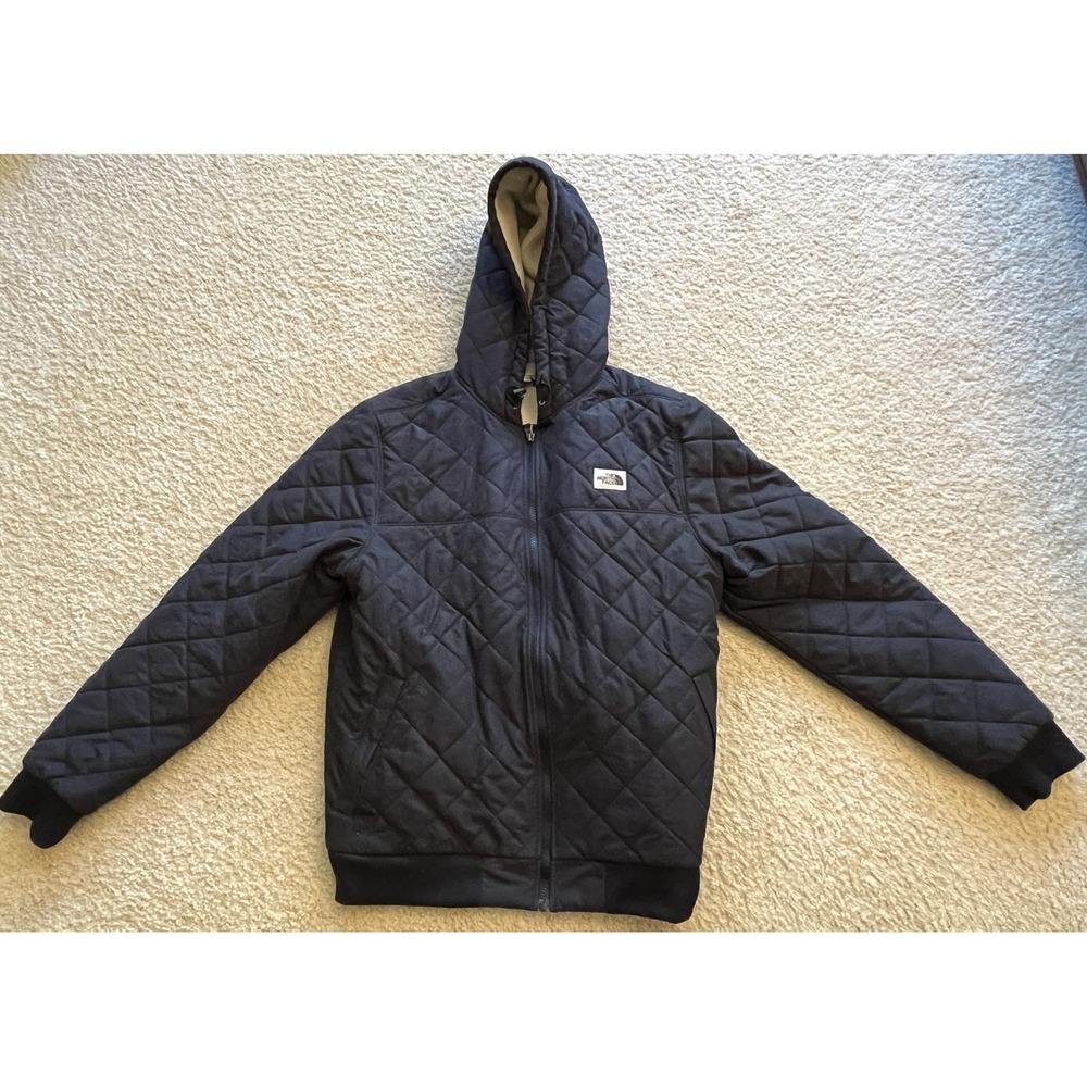 The North Face Navy Blue Cuchillo Insulated Full-Zip Hoodie Jacket Men L